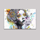 1 Piece Modern Wall Art Girl With Flowers Unframed Canvas Painting For Home Bedroom Art Wall Decoration Wall Pictures LZ003