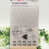 1 sheet DIY Number sign background Design Transparent Clear Rubber Stamp Seal Paper Craft Scrapbooking Decoration