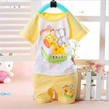 100% Cotton Baby Boys Girls Clothing Set Children Shirt + Pants Set Kids Cartoon Clothes Casual Suits 5 Design 2015 Summer
