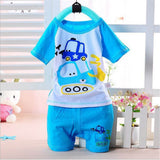 100% Cotton Baby Boys Girls Clothing Set Children Shirt + Pants Set Kids Cartoon Clothes Casual Suits 5 Design 2015 Summer