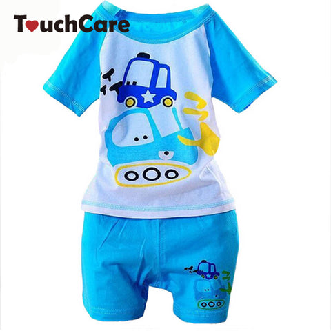 100% Cotton Baby Boys Girls Clothing Set Children Shirt + Pants Set Kids Cartoon Clothes Casual Suits 5 Design 2015 Summer