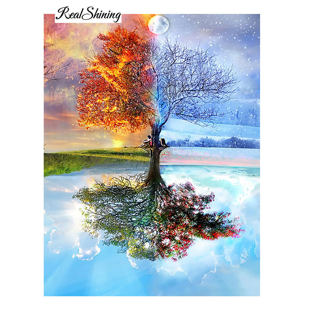 100% Full DIY 5D Diamond Painting Seasons Tree Cross Stitch Diamond Embroidery Patterns rhinestones Diamond Mosaic