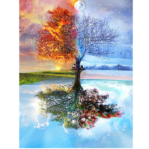 100% Full DIY 5D Diamond Painting Seasons Tree Cross Stitch Diamond Embroidery Patterns rhinestones Diamond Mosaic