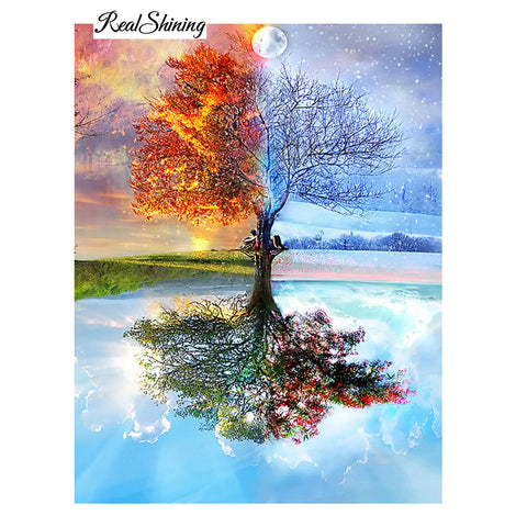 100% Full DIY 5D Diamond Painting Seasons Tree Cross Stitch Diamond Embroidery Patterns rhinestones Diamond Mosaic