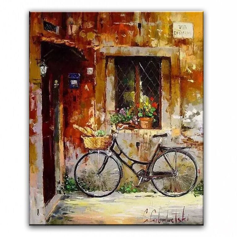 100% hand painted oil painting Home decoration high quality landscape knife painting pictures