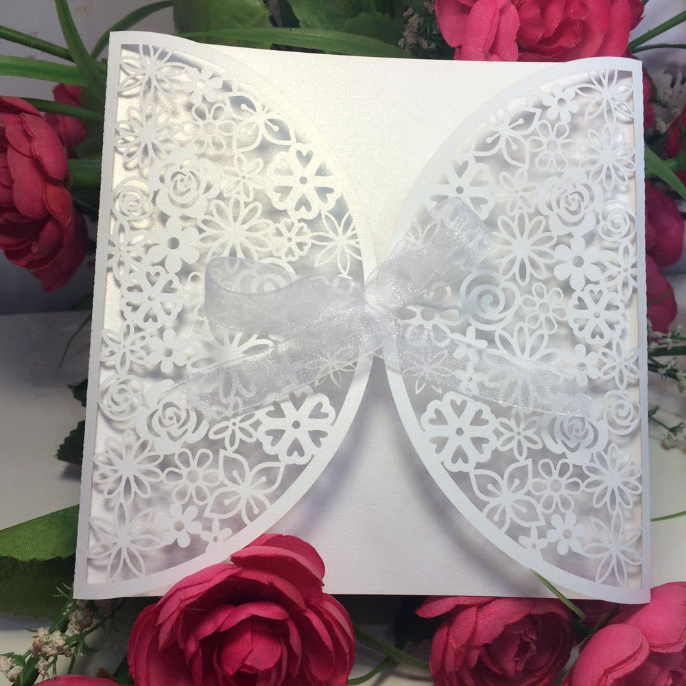 10Pcs Delicate Carved Butterlies Romantic Wedding Party Invitation Card for Wedding/Business/Party/Birthday
