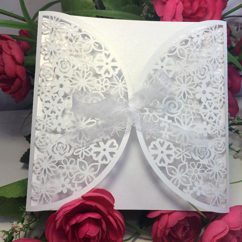10Pcs Delicate Carved Butterlies Romantic Wedding Party Invitation Card for Wedding/Business/Party/Birthday