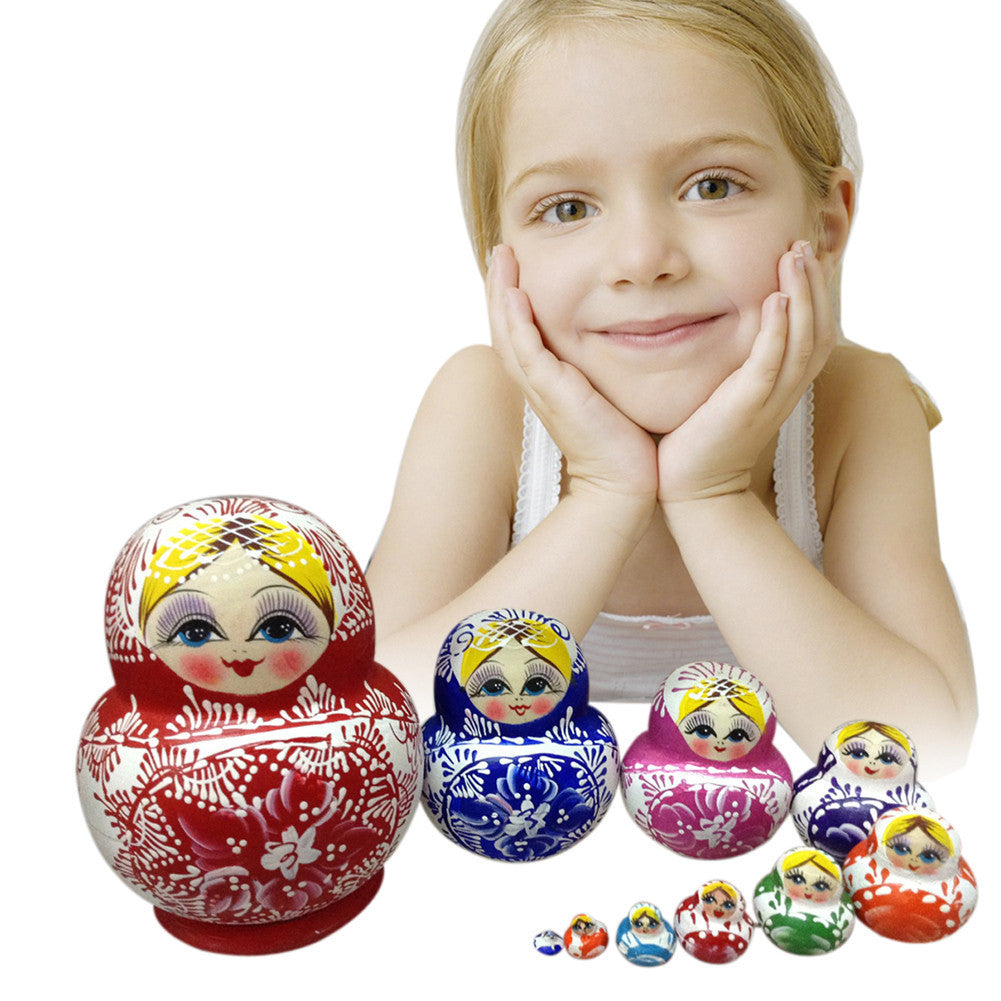 102pcs/set Wooden Matryoshka Doll Set Russian Dolls Baby Toy Nesting Dolls Colorful Handmade Matryoshka Doll Toy Birthday Gifts