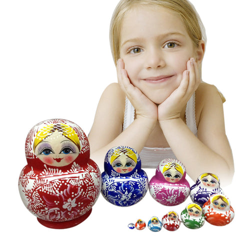 102pcs/set Wooden Matryoshka Doll Set Russian Dolls Baby Toy Nesting Dolls Colorful Handmade Matryoshka Doll Toy Birthday Gifts