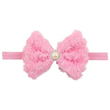 12Clrs Fashion children kids Baby girls Pearl & 2-layer Rose Flowers Bowknot Headband Headwear Hair Band Head Piece Accessories
