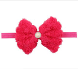12Clrs Fashion children kids Baby girls Pearl & 2-layer Rose Flowers Bowknot Headband Headwear Hair Band Head Piece Accessories