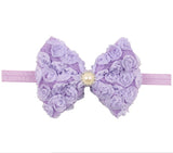 12Clrs Fashion children kids Baby girls Pearl & 2-layer Rose Flowers Bowknot Headband Headwear Hair Band Head Piece Accessories