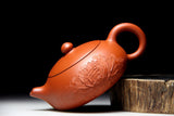 150CC  Zisha Masters Handmade Teapot Ore Mud Zhu Flat Ball Peony Portrays Purple Clay Beauty Xishi Tea Pot Kettle Gift Box
