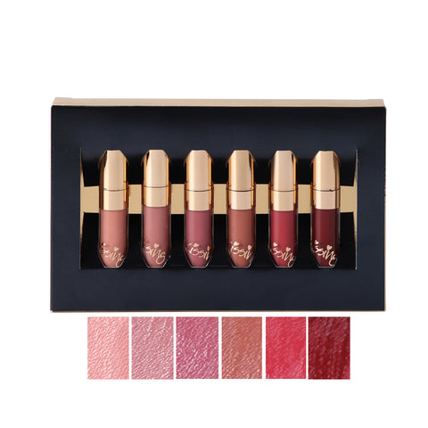 BEAUTY GLAZED Brand Lip Makeup Lipstick Lip Gloss Matte Easy To Wear Long-lasting Waterproof Lip Gloss Lip 6 Colors In Set