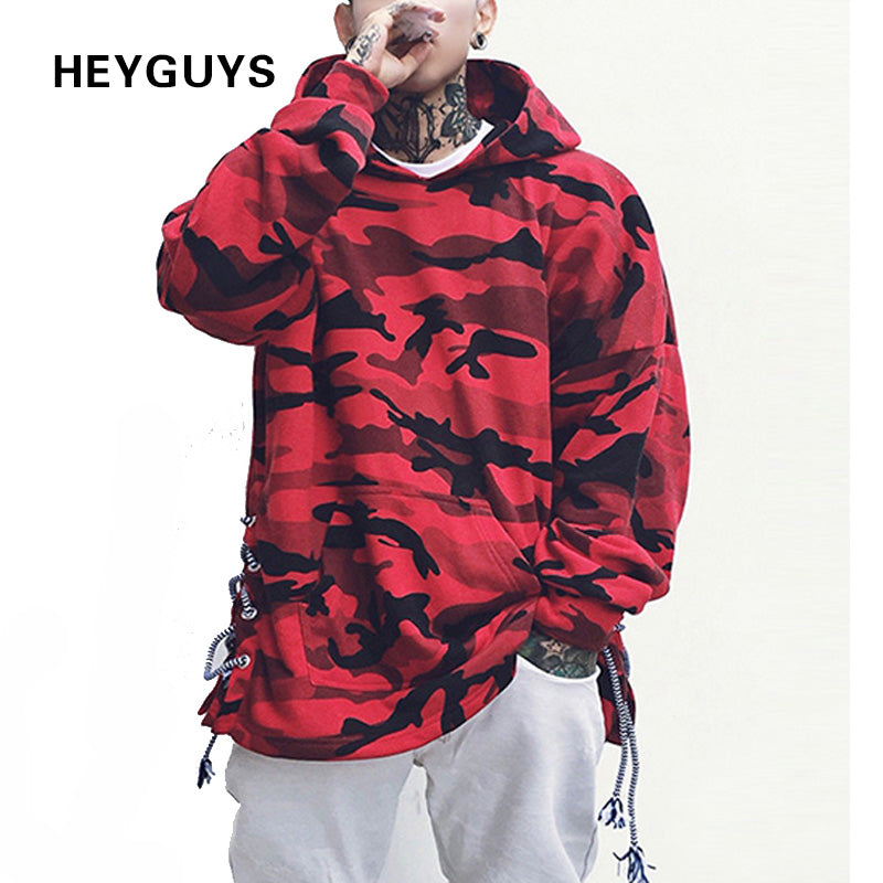 HEYGUYS HOT 2017red blue camouflage hoodie men fashion sweatshirts brand orignal design casual  pullover for me autumn