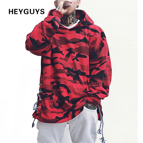 HEYGUYS HOT 2017red blue camouflage hoodie men fashion sweatshirts brand orignal design casual  pullover for me autumn