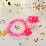 ZOSHI Kids Baby Girl's Imitation Pearls Beaded Sun Flower Necklace Bracelet Ring Jewelry Set Children Party Gift Wholesale Price