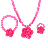 ZOSHI Kids Baby Girl's Imitation Pearls Beaded Sun Flower Necklace Bracelet Ring Jewelry Set Children Party Gift Wholesale Price