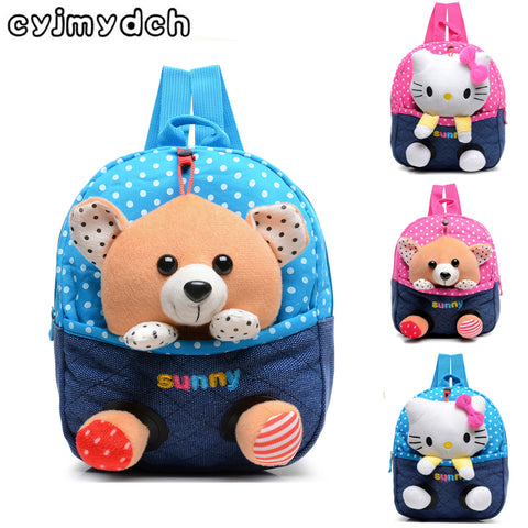 Cyjmydch kity Plush backpack toy bear children backpack Girls Dolls&Stuffed Toys Baby School Bags Kids Baby Boy Bags mochila