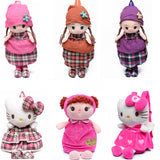 Soft Kity Plush Backpacks For Girls Dolls&Stuffed Toys Rose Red Children Backpack Baby School Bags Kids Baby Bags
