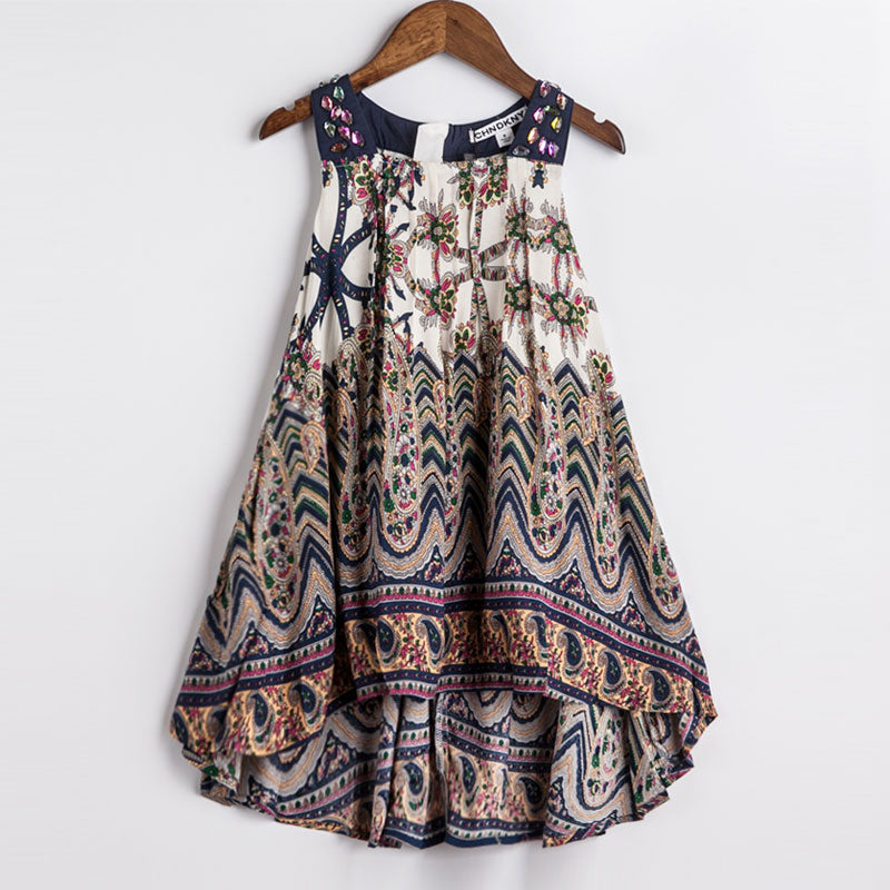 Summer Dress 2016 New Brand Kids Print Party Dress for Girls Children Bohemian Fashion Clothes