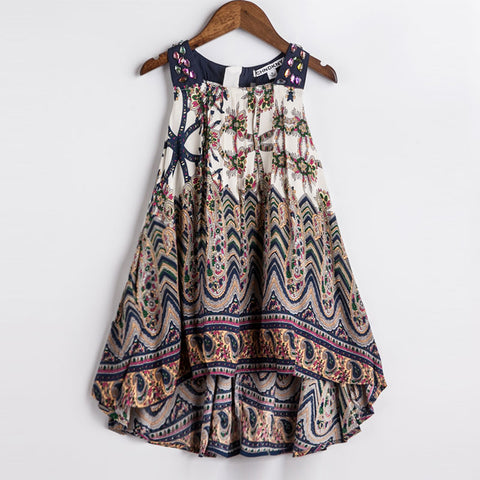 Summer Dress 2016 New Brand Kids Print Party Dress for Girls Children Bohemian Fashion Clothes