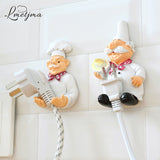 LMETJMA 2pcs/lot Cute Self Adhesive Wall Plug Holder Self Adhesive Plug Hook Kitchen Plug Hanger KCBII011303X2