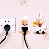 LMETJMA 2pcs/lot Cute Self Adhesive Wall Plug Holder Self Adhesive Plug Hook Kitchen Plug Hanger KCBII011303X2