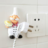 LMETJMA 2pcs/lot Cute Self Adhesive Wall Plug Holder Self Adhesive Plug Hook Kitchen Plug Hanger KCBII011303X2