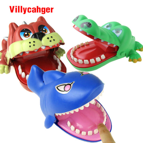 Large Bulldog Crocodile Shark Mouth Dentist Bite Finger Game Funny Novelty Gag Toy for Kids Children Play Fun