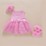 Baby Girls Infant Dress&clothes Summer Kids Party Birthday Outfits 1-2years Shoes Set Christening Gown Baby Jurk Zomer