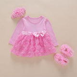 Baby Girls Infant Dress&clothes Summer Kids Party Birthday Outfits 1-2years Shoes Set Christening Gown Baby Jurk Zomer
