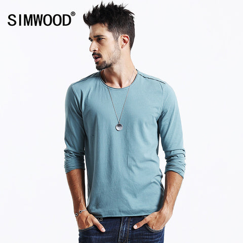 12th April SIMWOOD brand clothing 2017 new arrival  Spring long sleeve t shirt  men causal fashion young 100% cotton TL3505